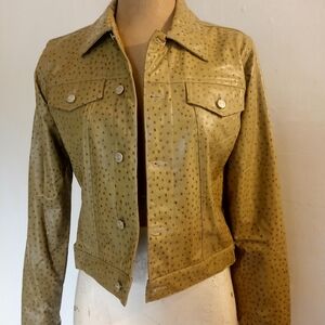 Women's Tan Leather Jacket NWT